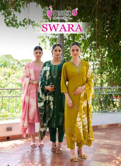 SWARA VOL 3 BY MYSTIC 9 DESIGNER RAYON SALWAR SUIT WHOLESALER IN INDIA